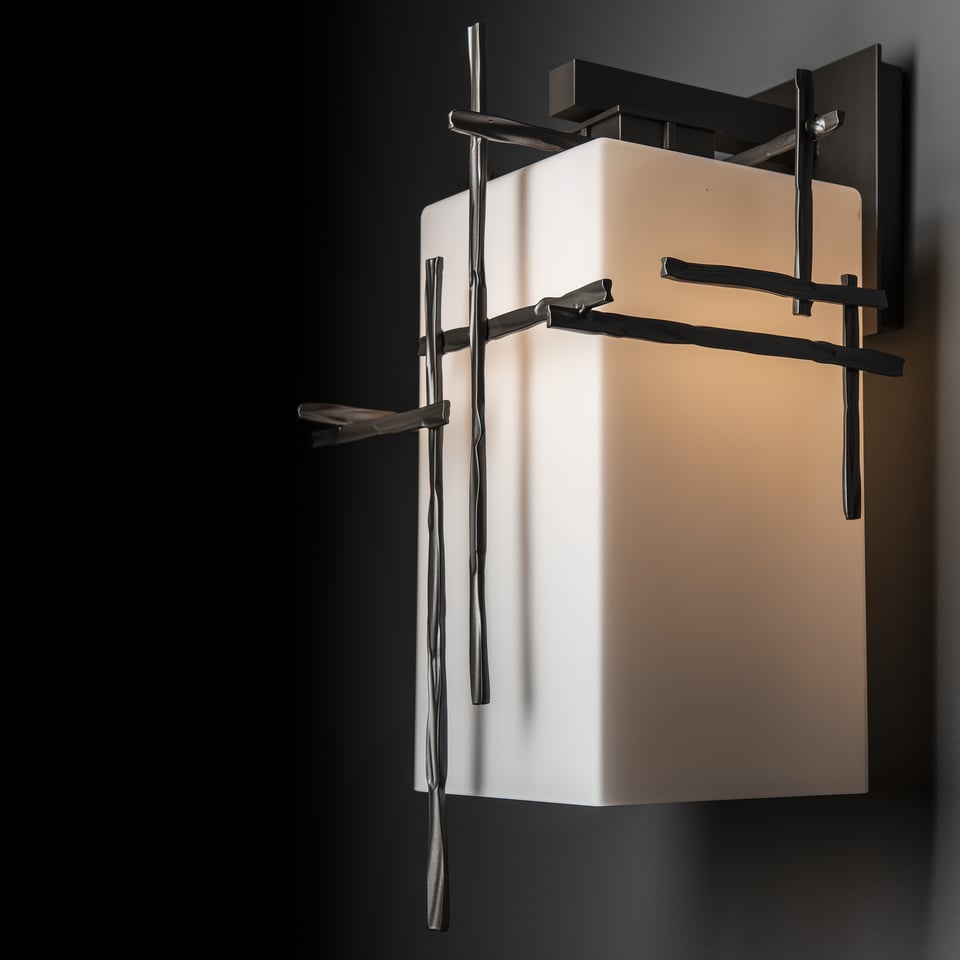 Tura Large Outdoor Sconce by Hubbardton Forge, Handcrafted Aluminum, Dimmable Light, UL Wet Rated