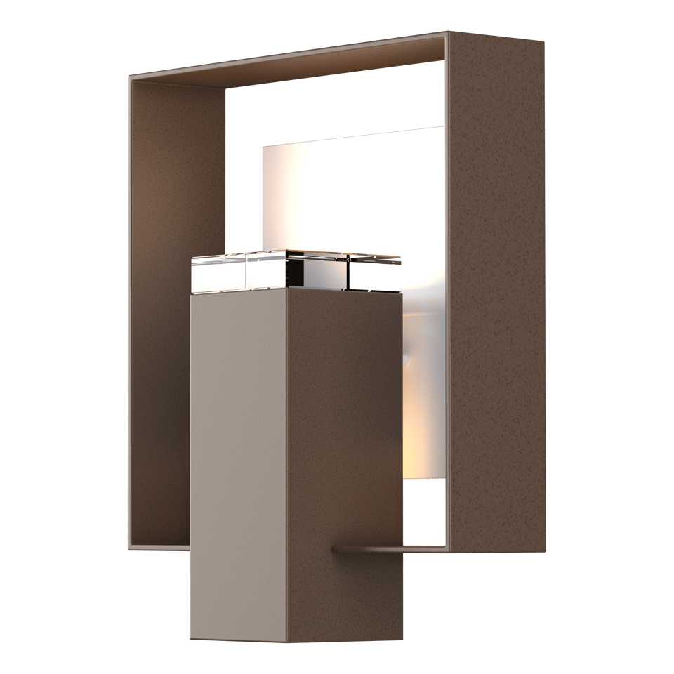 Hubbardton Forge Shadow Box 1-Light Outdoor Sconce, Dimmable, Weather-Resistant, Various Finishes