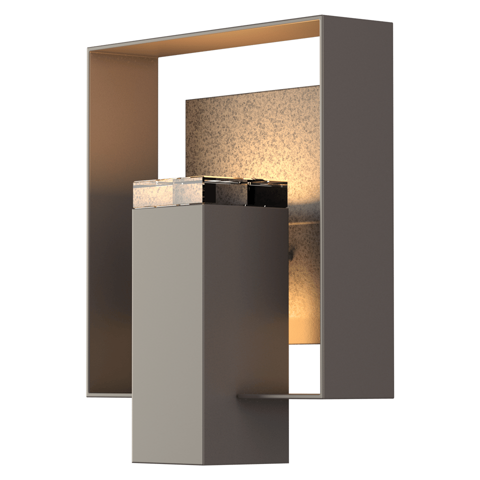 Hubbardton Forge Shadow Box 1-Light Outdoor Sconce, Dimmable, Weather-Resistant, Various Finishes