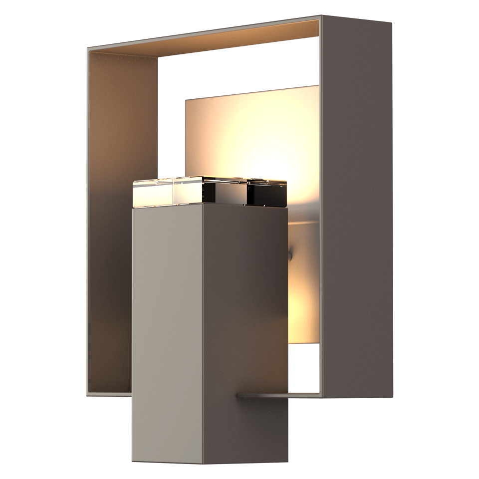 Hubbardton Forge Shadow Box 1-Light Outdoor Sconce, Dimmable, Weather-Resistant, Various Finishes