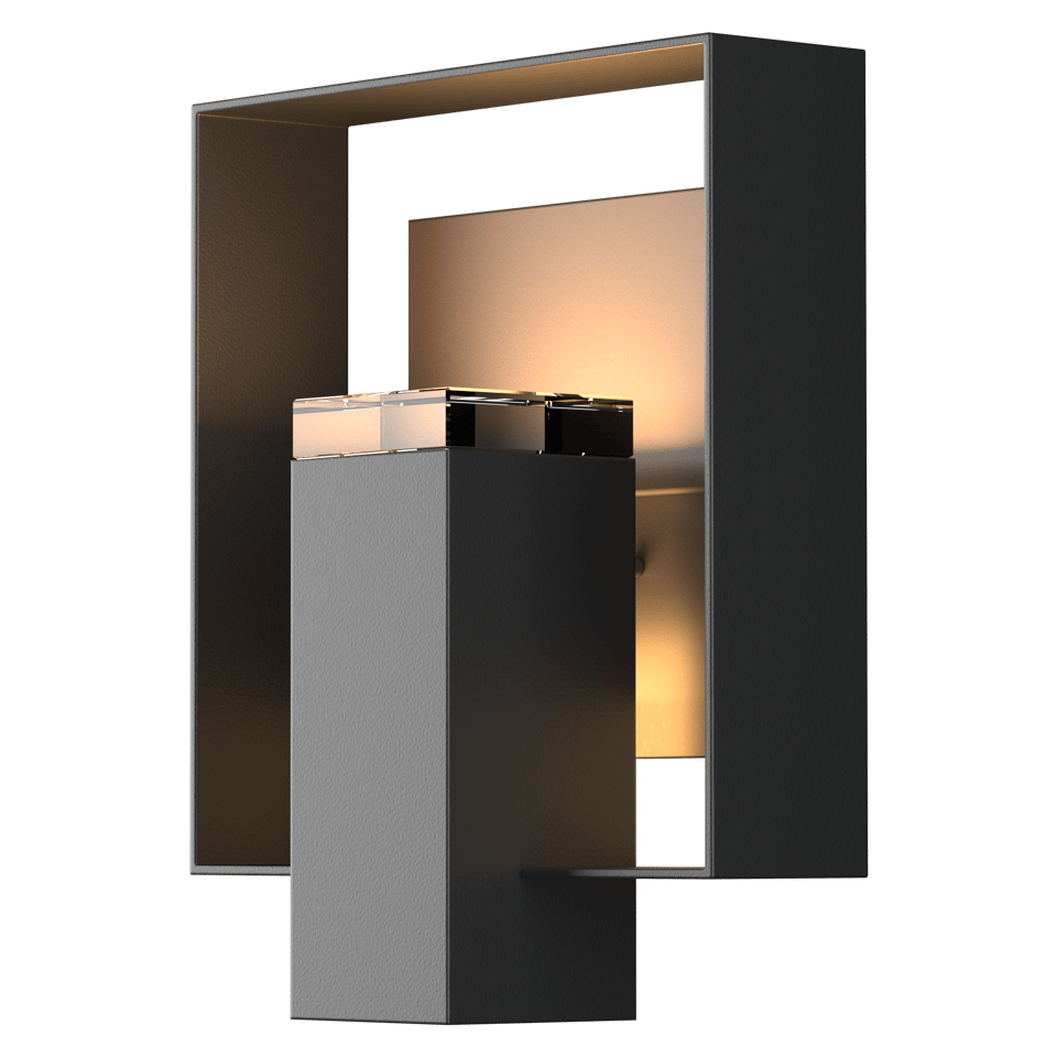 Hubbardton Forge Shadow Box 1-Light Outdoor Sconce, Dimmable, Weather-Resistant, Various Finishes