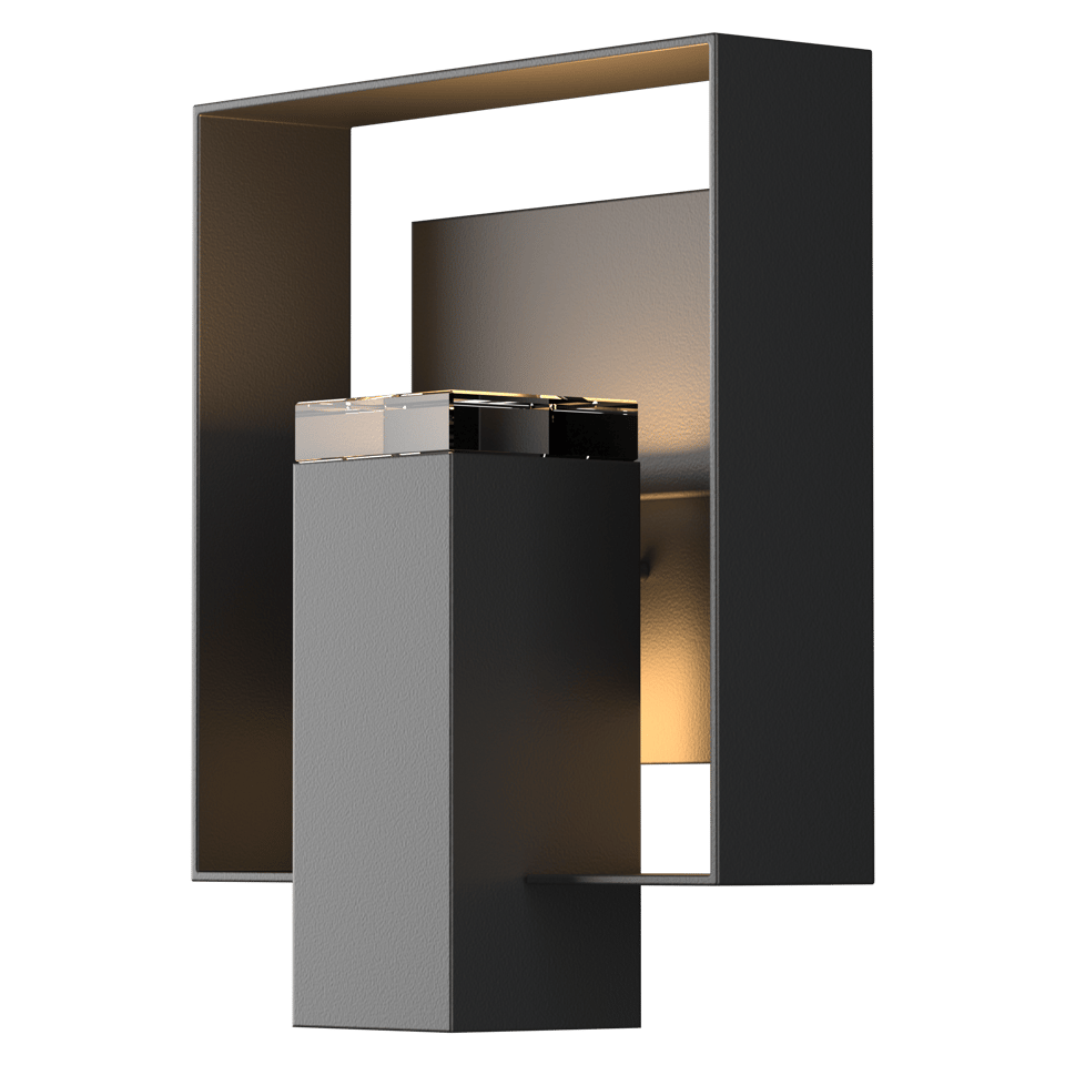 Hubbardton Forge Shadow Box 1-Light Outdoor Sconce, Dimmable, Weather-Resistant, Various Finishes