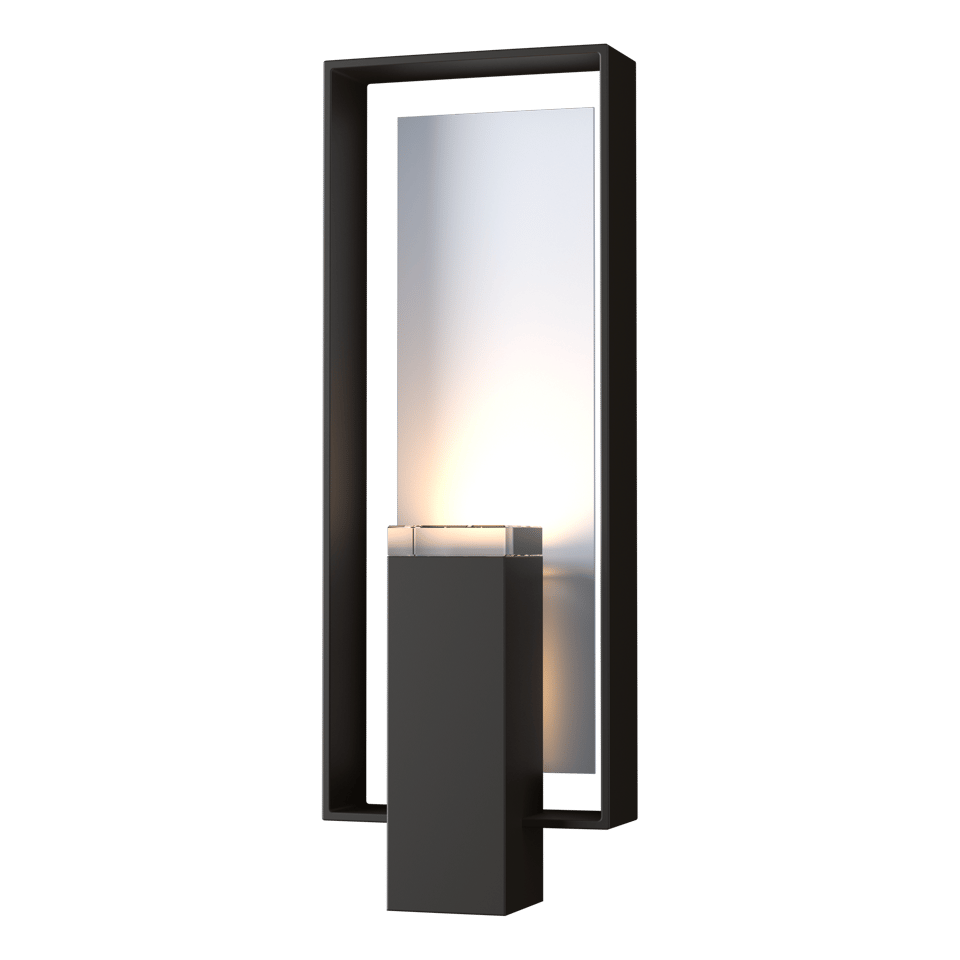 Hubbardton Forge Shadow Box Large Outdoor Sconce, Dimmable, UL Wet Rated, Multiple Finishes