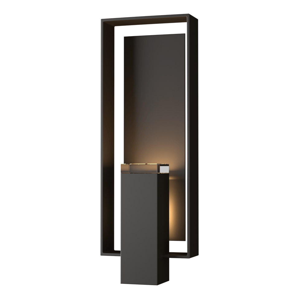 Hubbardton Forge Shadow Box Large Outdoor Sconce, Dimmable, UL Wet Rated, Multiple Finishes