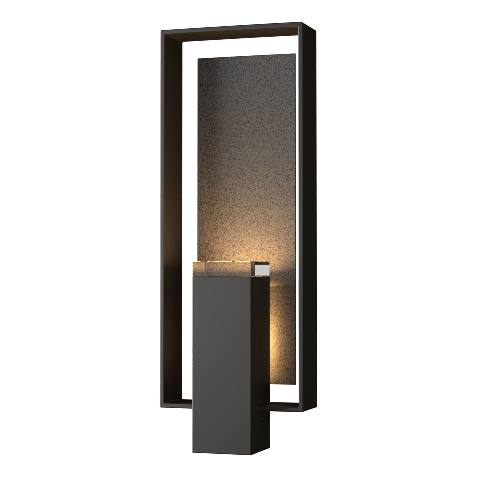 Hubbardton Forge Shadow Box Large Outdoor Sconce, Dimmable, UL Wet Rated, Multiple Finishes