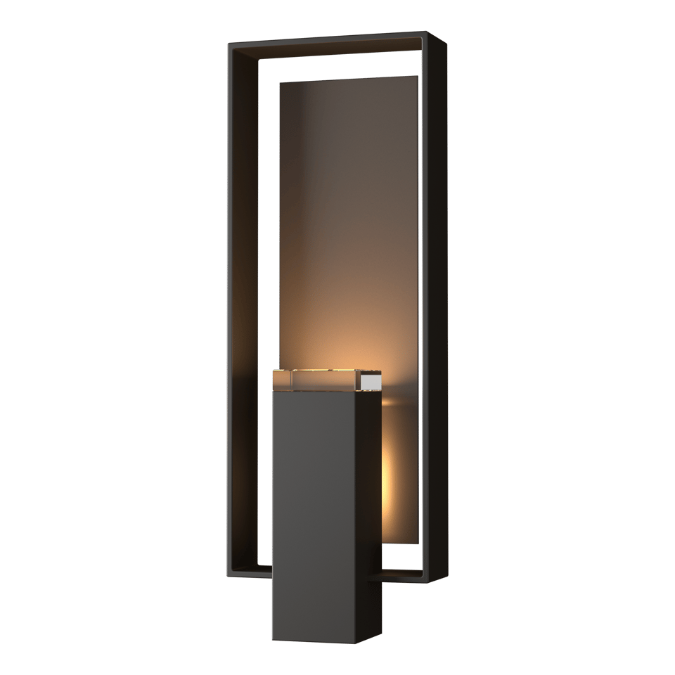 Hubbardton Forge Shadow Box Large Outdoor Sconce, Dimmable, UL Wet Rated, Multiple Finishes