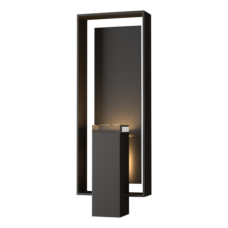 Hubbardton Forge Shadow Box Large Outdoor Sconce, Dimmable, UL Wet Rated, Multiple Finishes