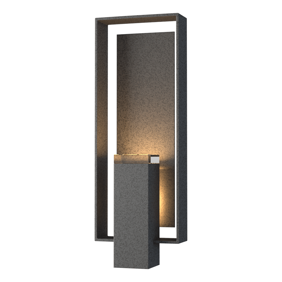 Hubbardton Forge Shadow Box Large Outdoor Sconce, Dimmable, UL Wet Rated, Multiple Finishes