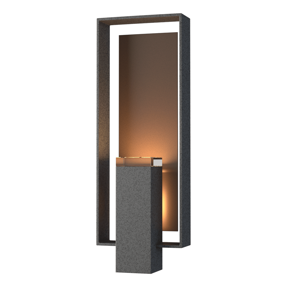 Hubbardton Forge Shadow Box Large Outdoor Sconce, Dimmable, UL Wet Rated, Multiple Finishes