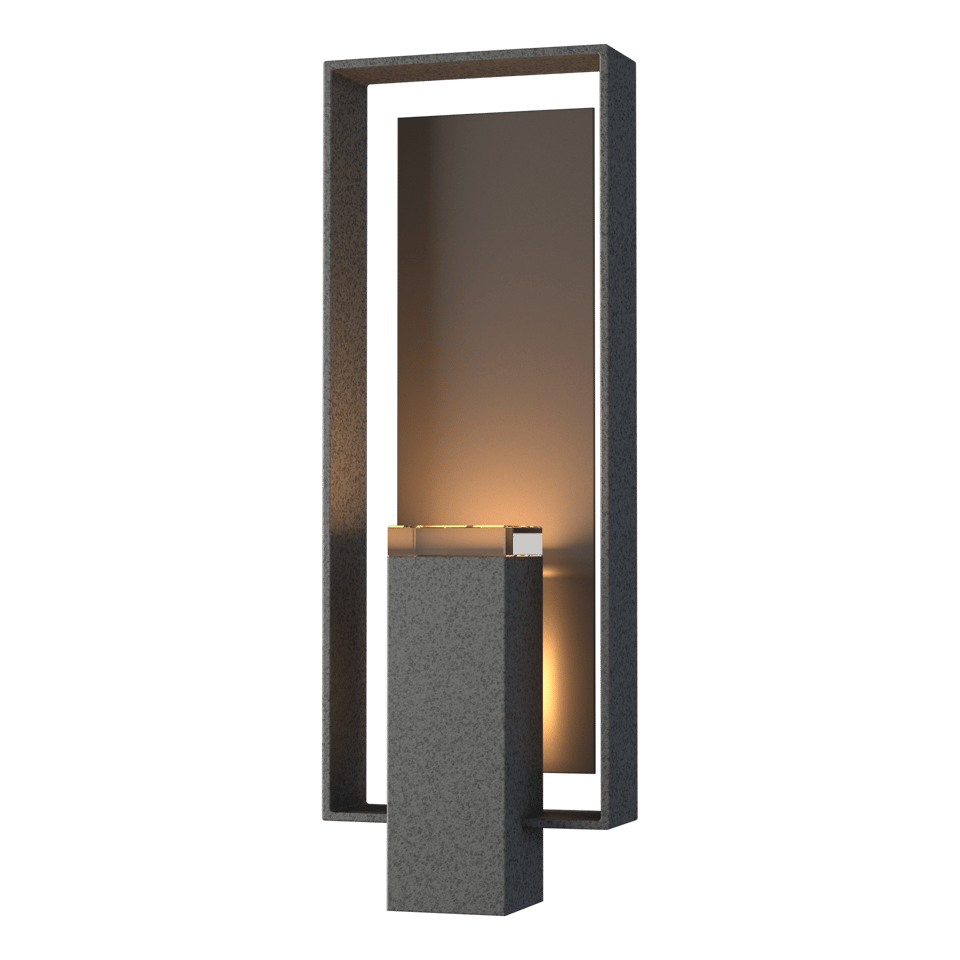 Hubbardton Forge Shadow Box Large Outdoor Sconce, Dimmable, UL Wet Rated, Multiple Finishes