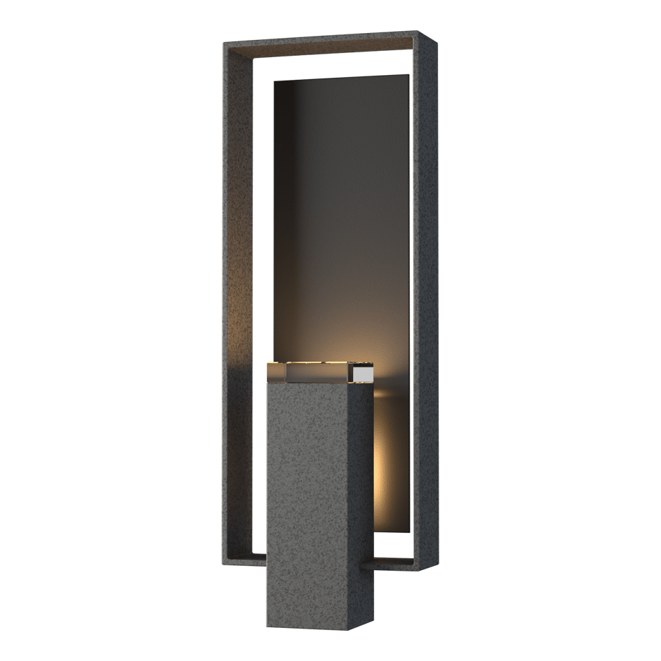 Hubbardton Forge Shadow Box Large Outdoor Sconce, Dimmable, UL Wet Rated, Multiple Finishes