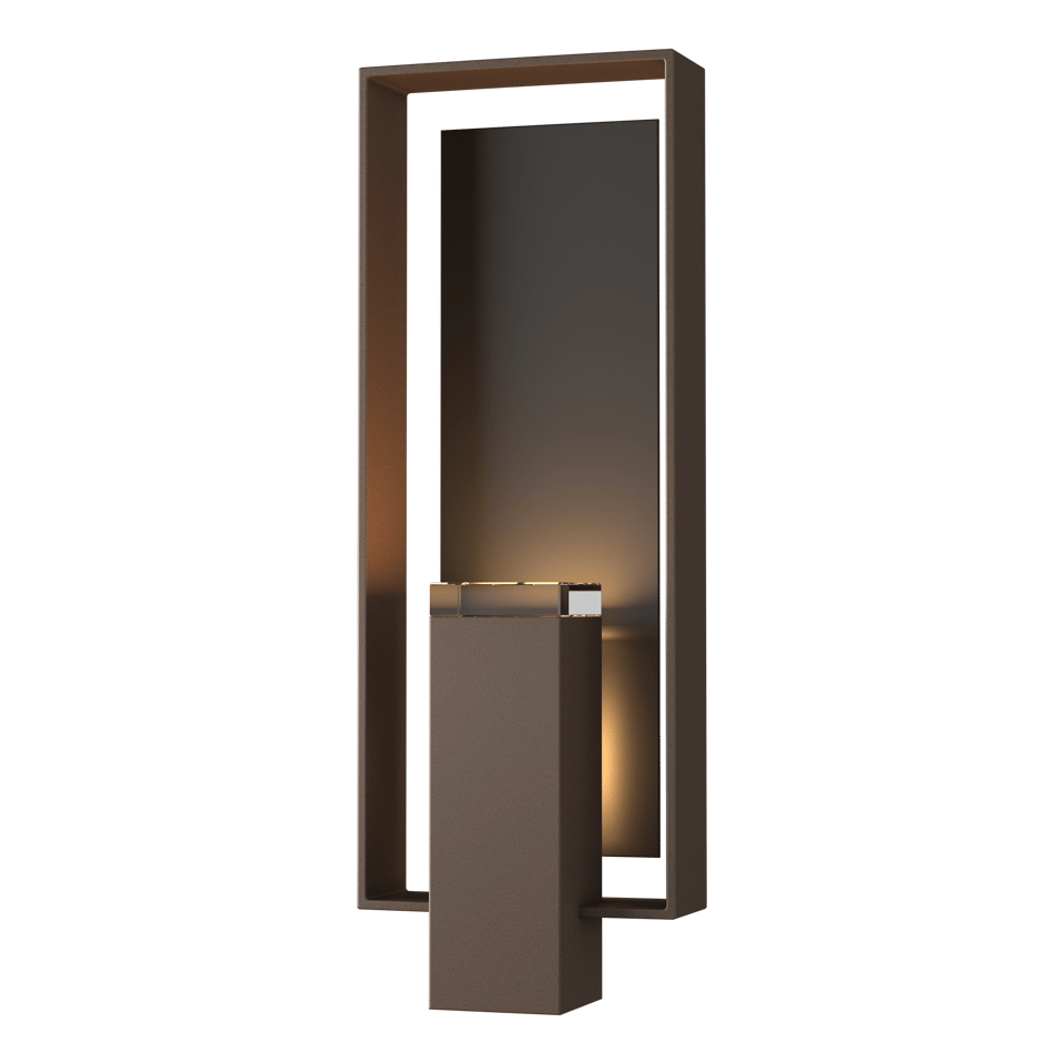 Hubbardton Forge Shadow Box Large Outdoor Sconce, Dimmable, UL Wet Rated, Multiple Finishes