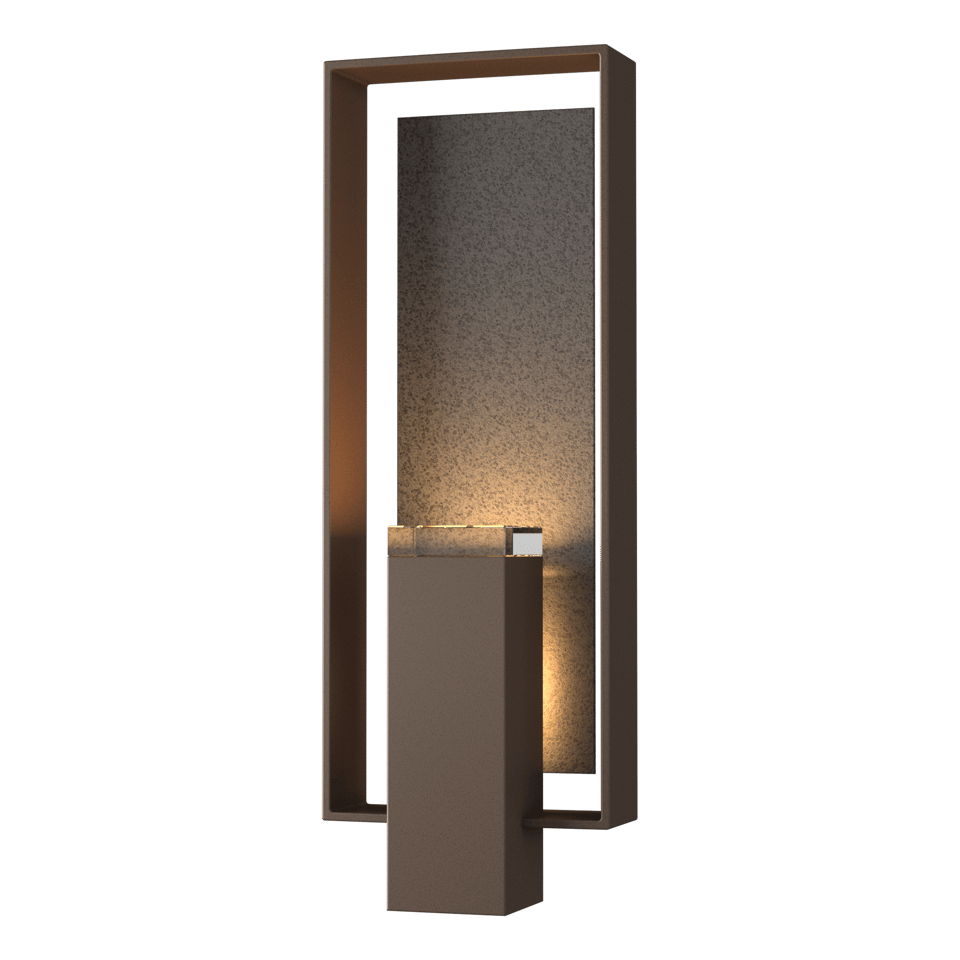 Hubbardton Forge Shadow Box Large Outdoor Sconce, Dimmable, UL Wet Rated, Multiple Finishes