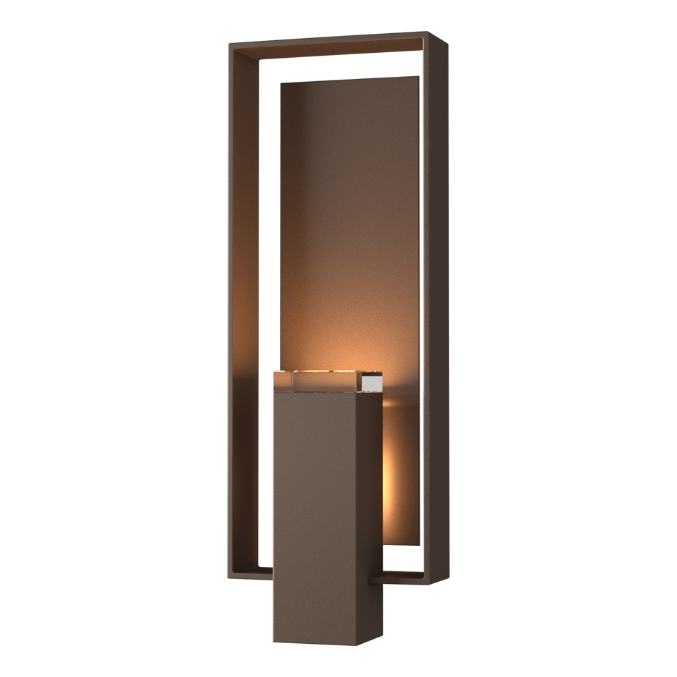 Hubbardton Forge Shadow Box Large Outdoor Sconce, Dimmable, UL Wet Rated, Multiple Finishes