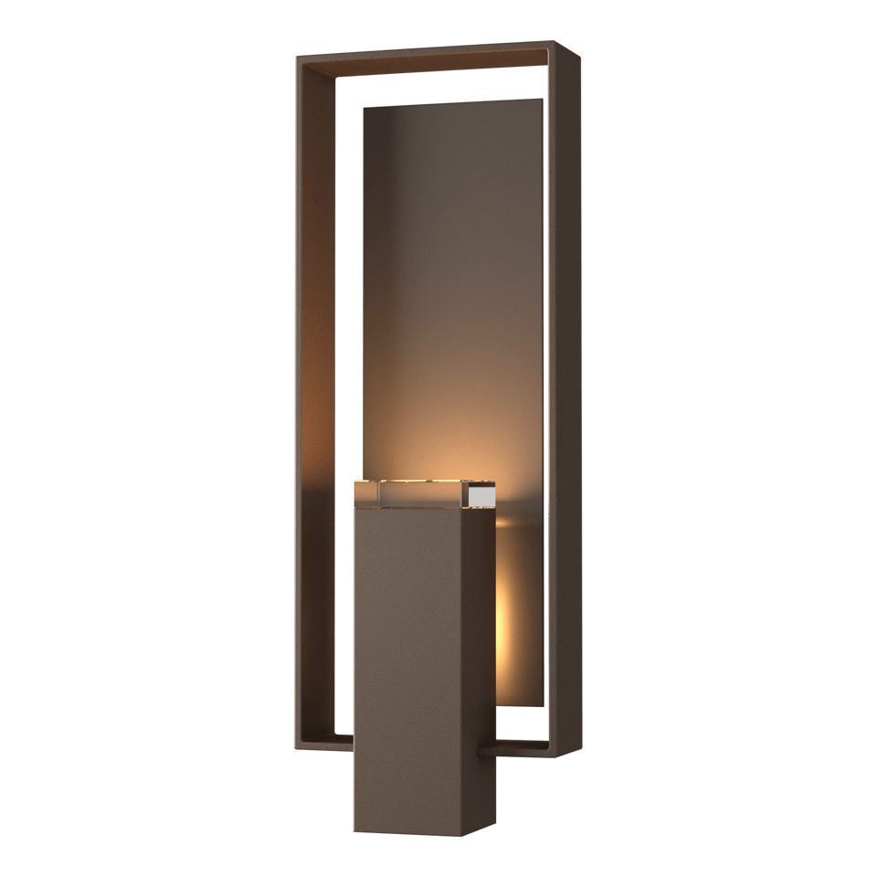 Hubbardton Forge Shadow Box Large Outdoor Sconce, Dimmable, UL Wet Rated, Multiple Finishes