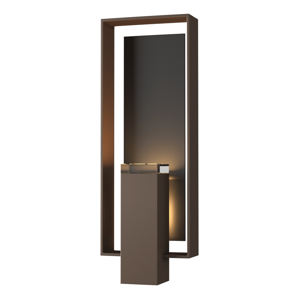 Hubbardton Forge Shadow Box Large Outdoor Sconce, Dimmable, UL Wet Rated, Multiple Finishes