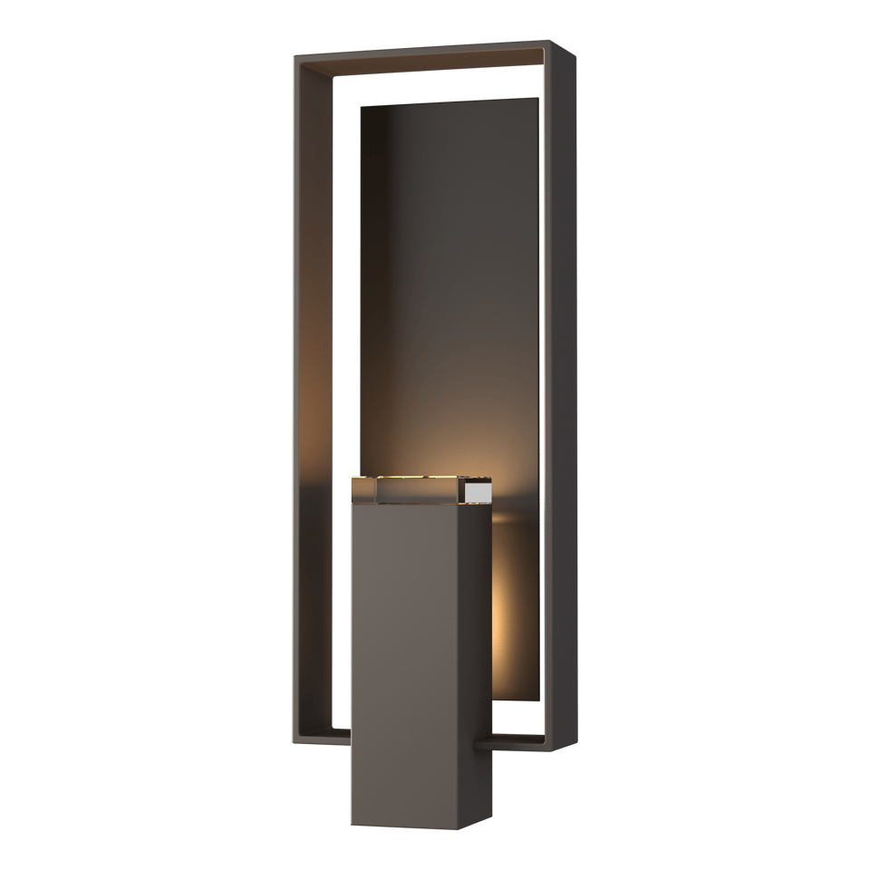 Hubbardton Forge Shadow Box Large Outdoor Sconce, Dimmable, UL Wet Rated, Multiple Finishes