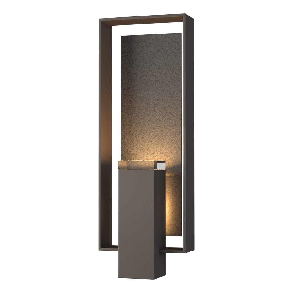 Hubbardton Forge Shadow Box Large Outdoor Sconce, Dimmable, UL Wet Rated, Multiple Finishes