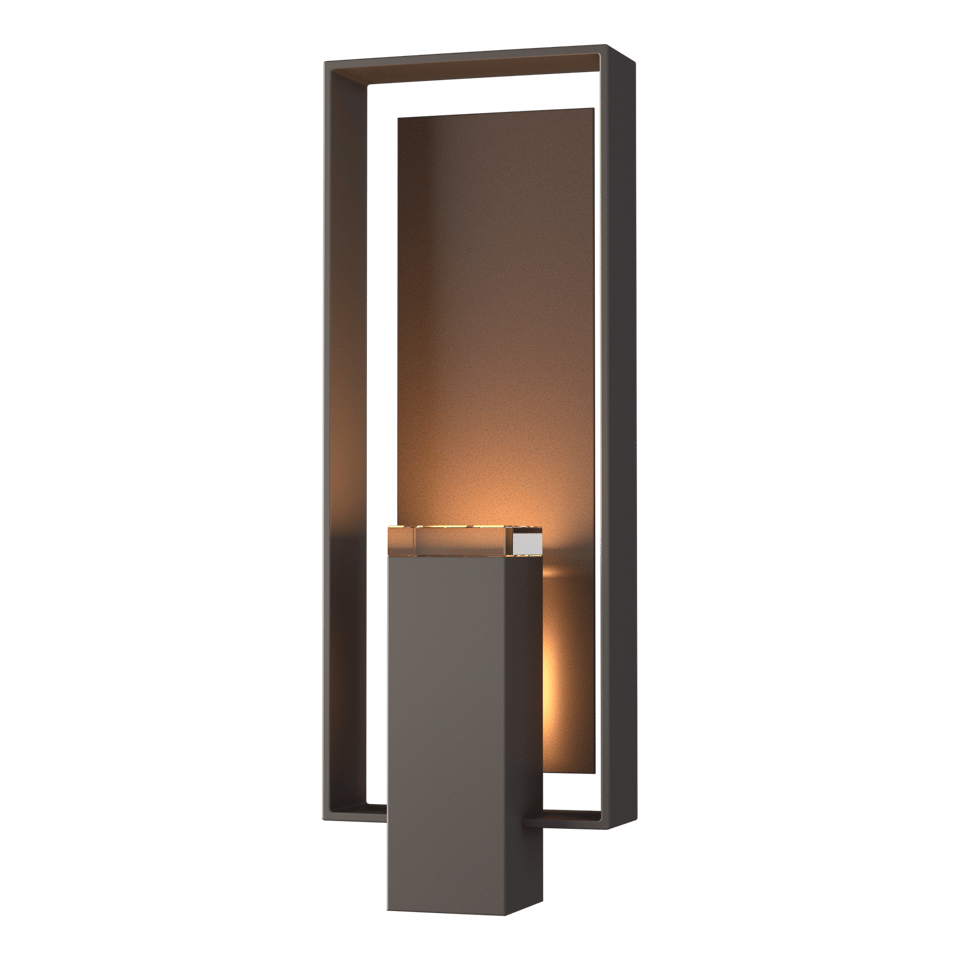 Hubbardton Forge Shadow Box Large Outdoor Sconce, Dimmable, UL Wet Rated, Multiple Finishes