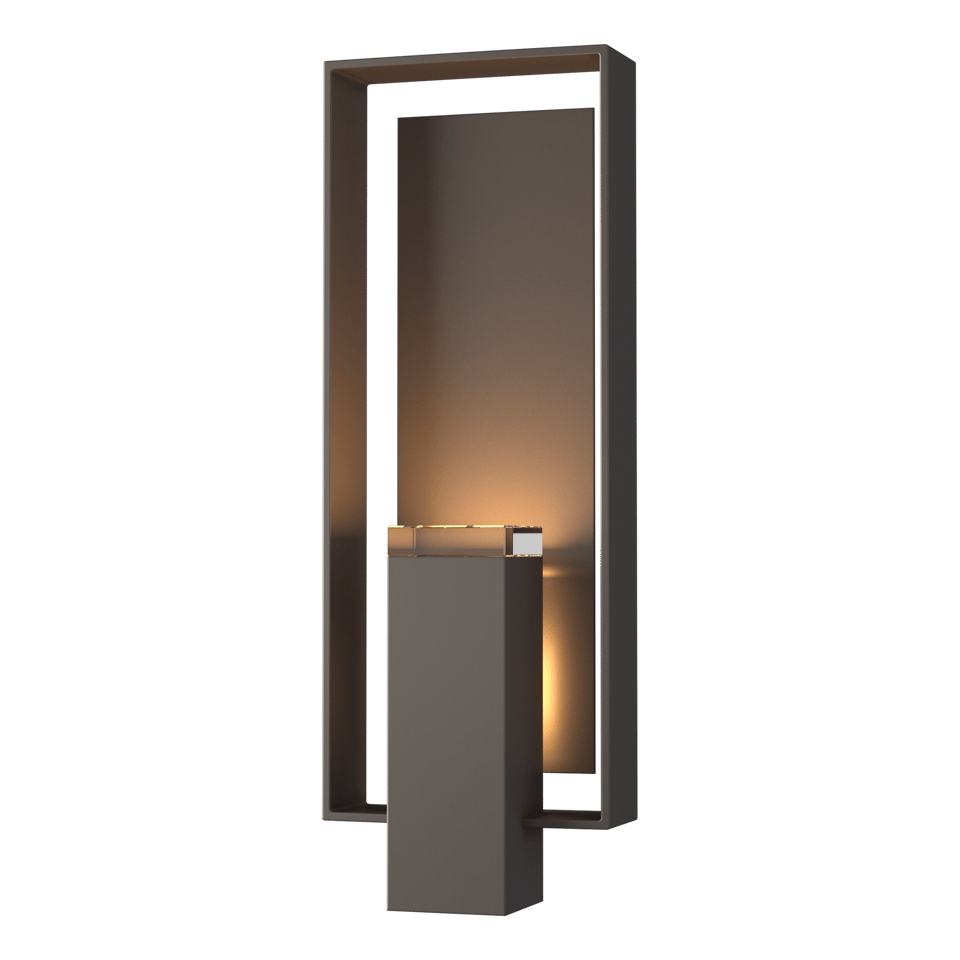 Hubbardton Forge Shadow Box Large Outdoor Sconce, Dimmable, UL Wet Rated, Multiple Finishes