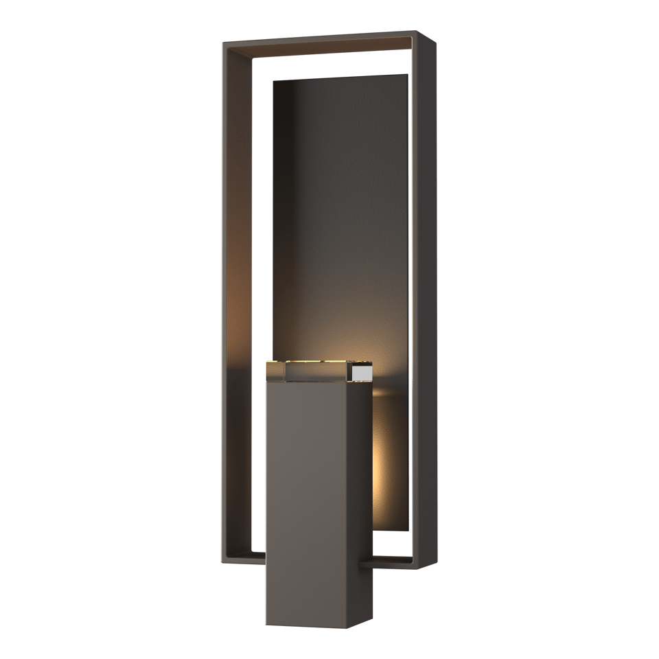 Hubbardton Forge Shadow Box Large Outdoor Sconce, Dimmable, UL Wet Rated, Multiple Finishes