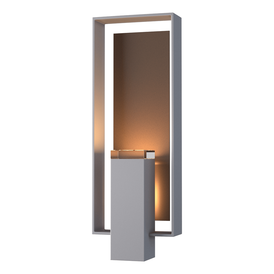 Hubbardton Forge Shadow Box Large Outdoor Sconce, Dimmable, UL Wet Rated, Multiple Finishes