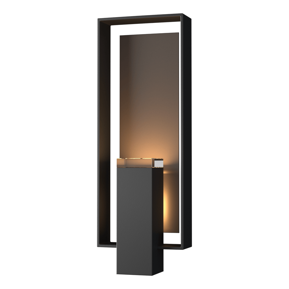 Hubbardton Forge Shadow Box Large Outdoor Sconce, Dimmable, UL Wet Rated, Multiple Finishes