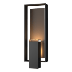 Hubbardton Forge Shadow Box Large Outdoor Sconce, Dimmable, UL Wet Rated, Multiple Finishes