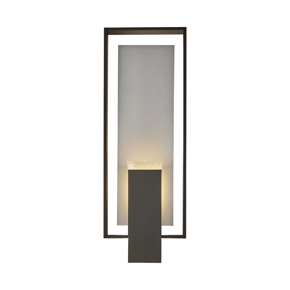 Hubbardton Forge Shadow Box Large Outdoor Sconce, Dimmable, UL Wet Rated, Multiple Finishes