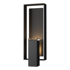 Hubbardton Forge Shadow Box Large Outdoor Sconce, Dimmable, UL Wet Rated, Multiple Finishes