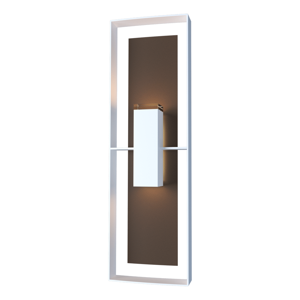 Hubbardton Forge 34 Inch Shadow Box Tall Outdoor Sconce with Dimmable Feature and UL Wet Rating