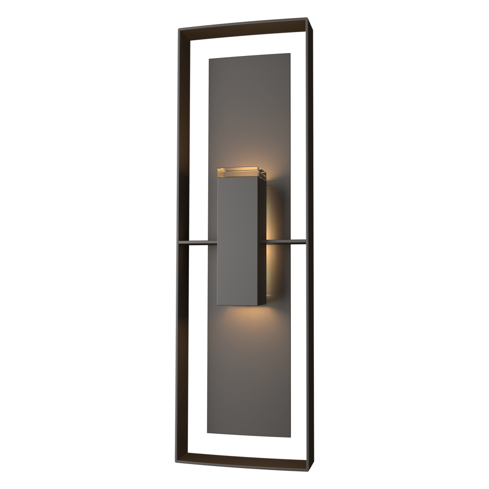 Hubbardton Forge 34 Inch Shadow Box Tall Outdoor Sconce with Dimmable Feature and UL Wet Rating