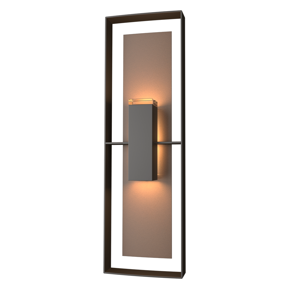 Hubbardton Forge 34 Inch Shadow Box Tall Outdoor Sconce with Dimmable Feature and UL Wet Rating