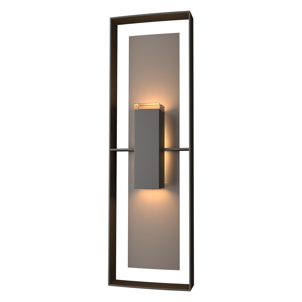 Hubbardton Forge 34 Inch Shadow Box Tall Outdoor Sconce with Dimmable Feature and UL Wet Rating