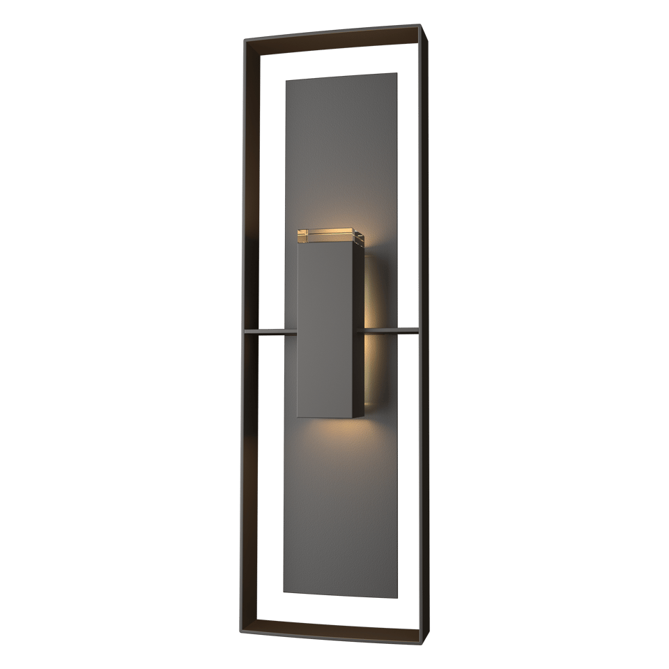 Hubbardton Forge 34 Inch Shadow Box Tall Outdoor Sconce with Dimmable Feature and UL Wet Rating