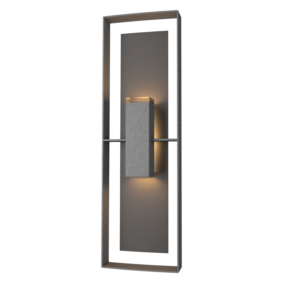 Hubbardton Forge 34 Inch Shadow Box Tall Outdoor Sconce with Dimmable Feature and UL Wet Rating