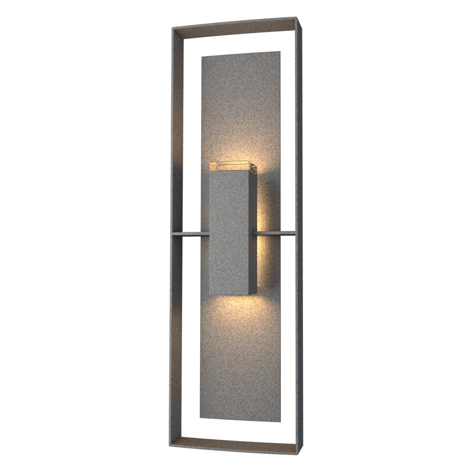 Hubbardton Forge 34 Inch Shadow Box Tall Outdoor Sconce with Dimmable Feature and UL Wet Rating