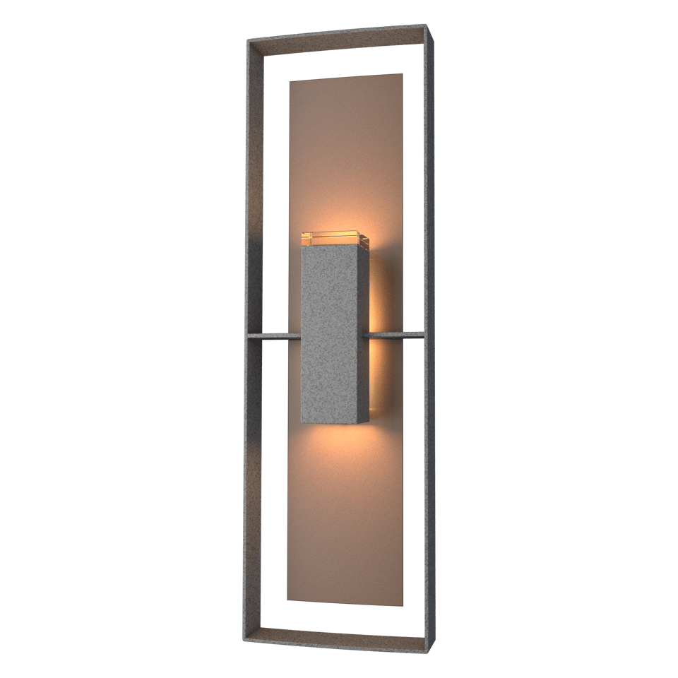 Hubbardton Forge 34 Inch Shadow Box Tall Outdoor Sconce with Dimmable Feature and UL Wet Rating