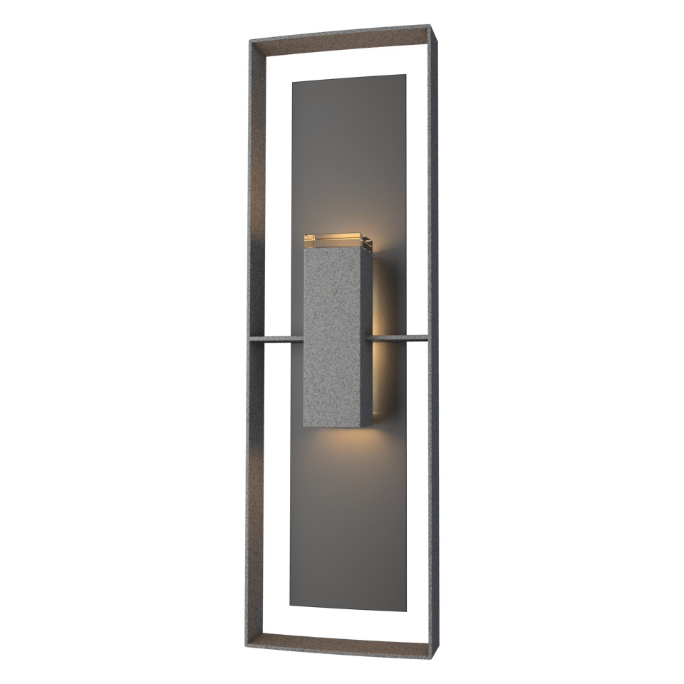 Hubbardton Forge 34 Inch Shadow Box Tall Outdoor Sconce with Dimmable Feature and UL Wet Rating