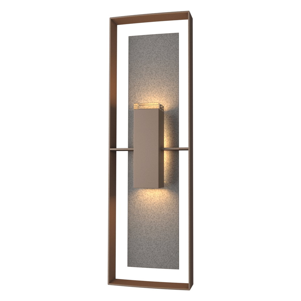 Hubbardton Forge 34 Inch Shadow Box Tall Outdoor Sconce with Dimmable Feature and UL Wet Rating