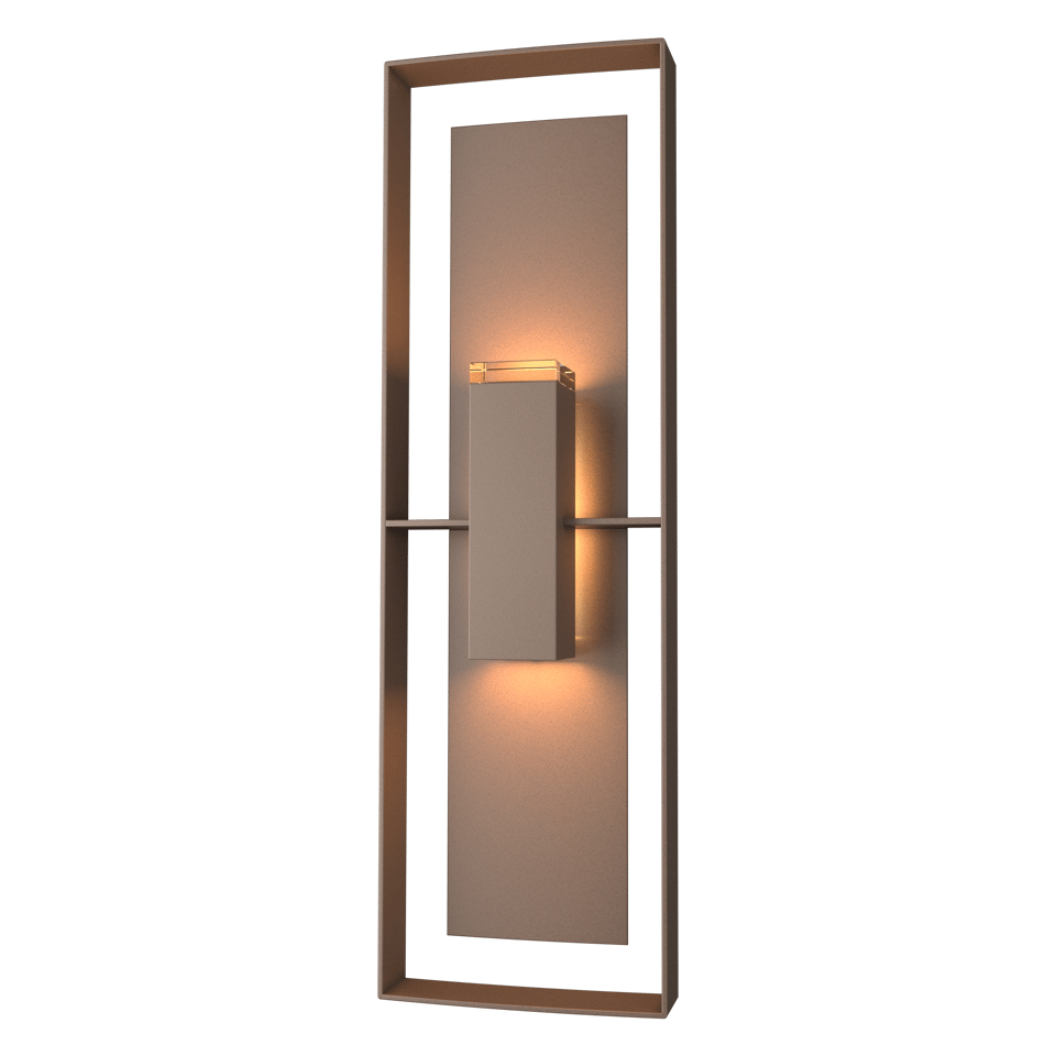 Hubbardton Forge 34 Inch Shadow Box Tall Outdoor Sconce with Dimmable Feature and UL Wet Rating