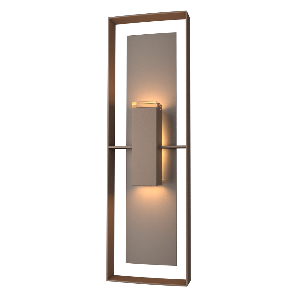 Hubbardton Forge 34 Inch Shadow Box Tall Outdoor Sconce with Dimmable Feature and UL Wet Rating