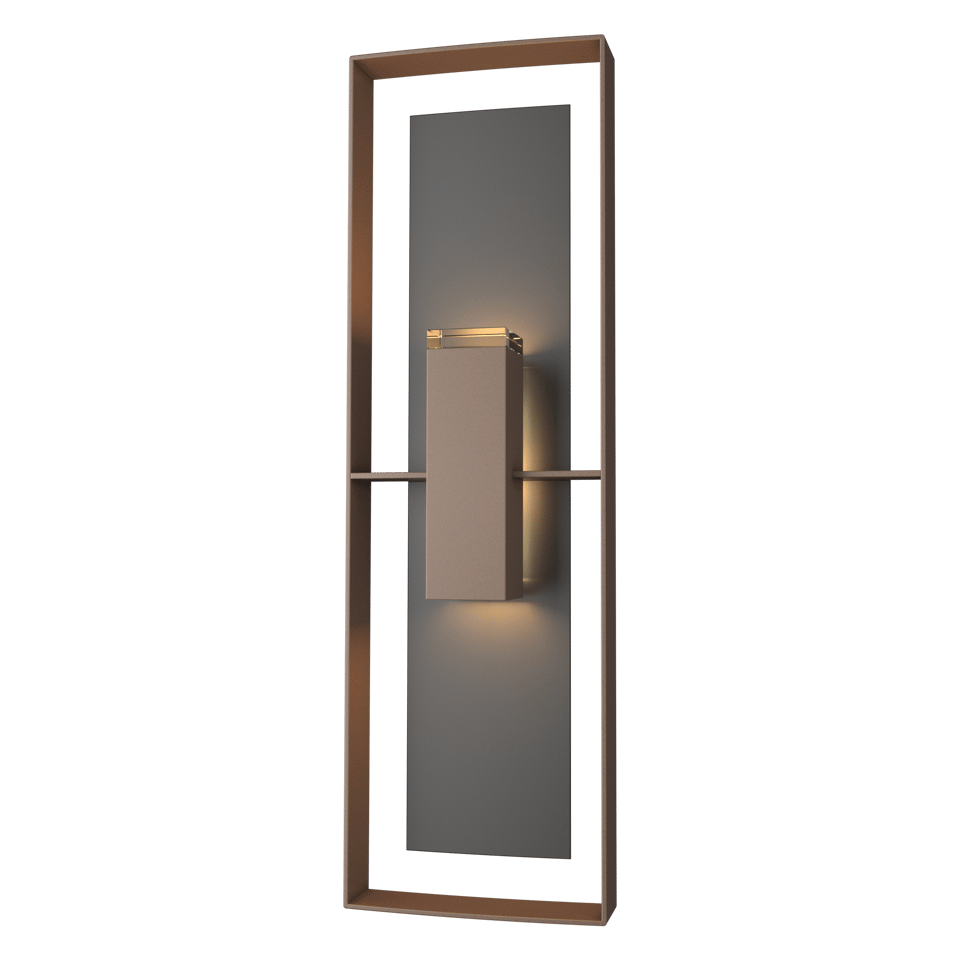 Hubbardton Forge 34 Inch Shadow Box Tall Outdoor Sconce with Dimmable Feature and UL Wet Rating