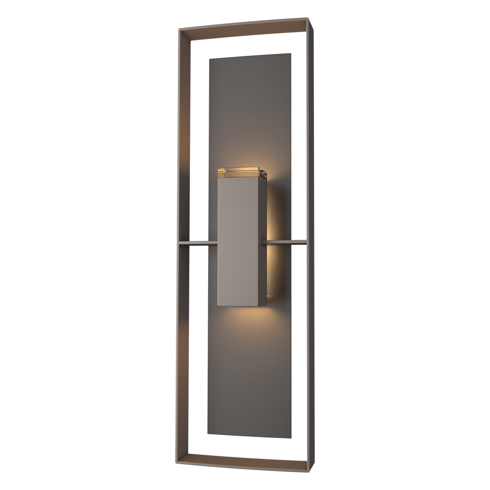 Hubbardton Forge 34 Inch Shadow Box Tall Outdoor Sconce with Dimmable Feature and UL Wet Rating