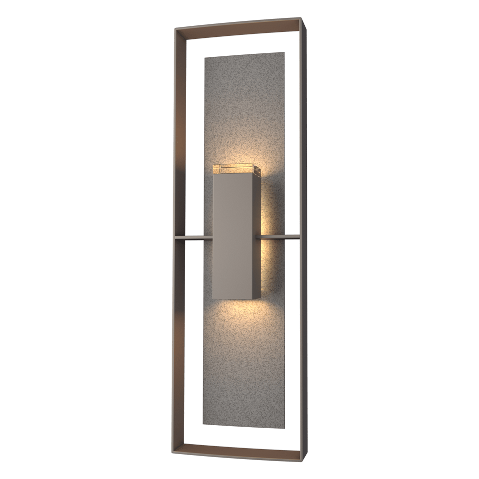 Hubbardton Forge 34 Inch Shadow Box Tall Outdoor Sconce with Dimmable Feature and UL Wet Rating