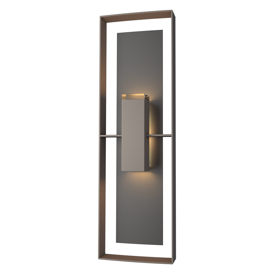 Hubbardton Forge 34 Inch Shadow Box Tall Outdoor Sconce with Dimmable Feature and UL Wet Rating