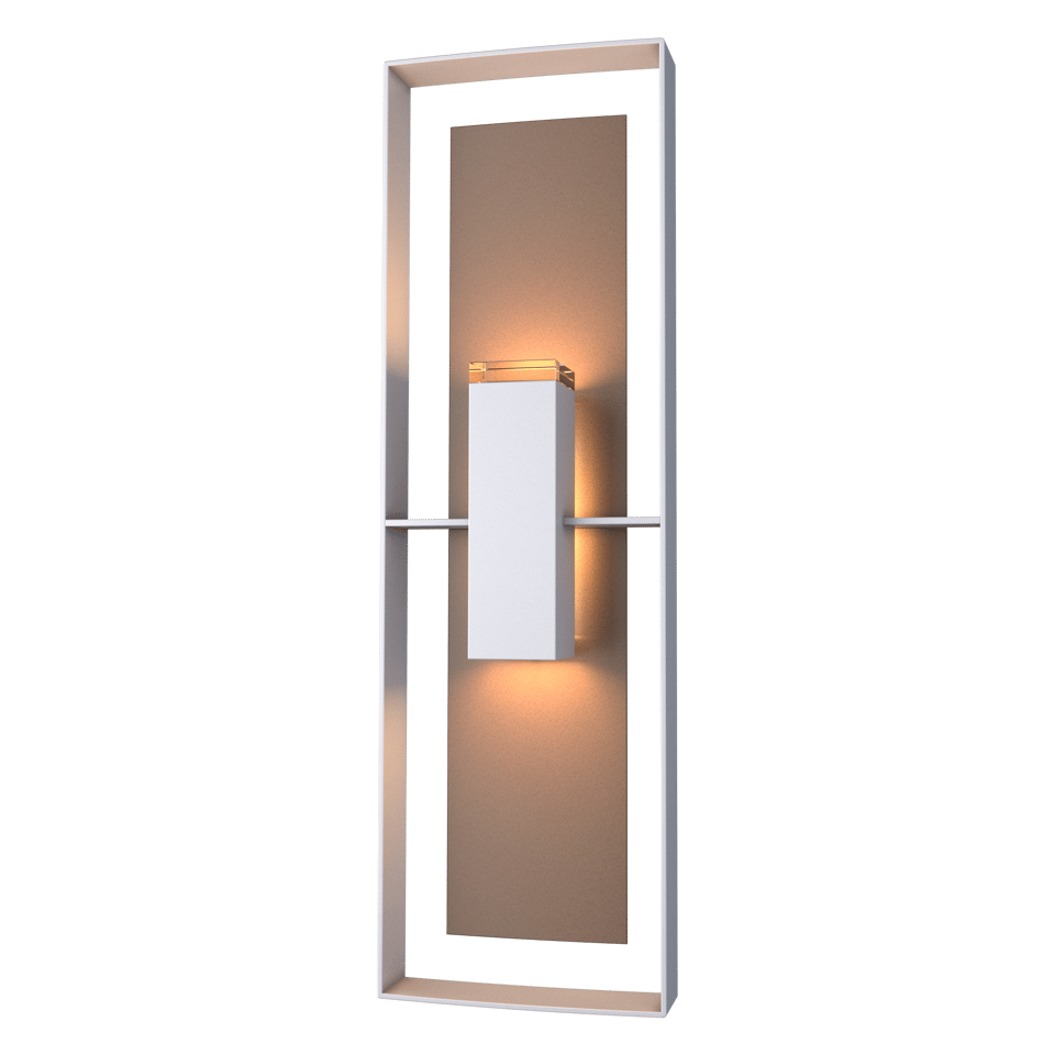 Hubbardton Forge 34 Inch Shadow Box Tall Outdoor Sconce with Dimmable Feature and UL Wet Rating