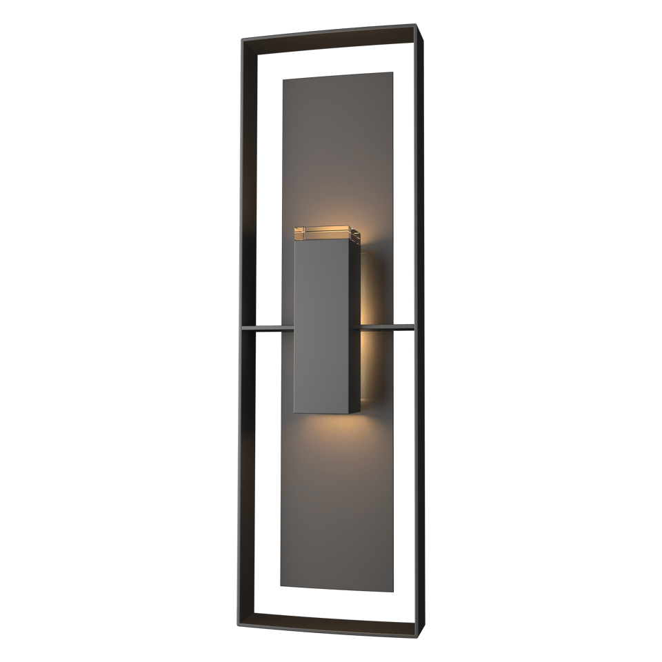 Hubbardton Forge 34 Inch Shadow Box Tall Outdoor Sconce with Dimmable Feature and UL Wet Rating