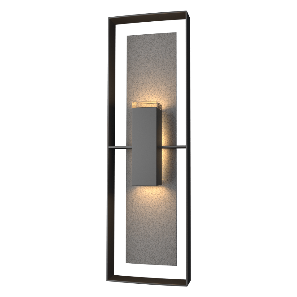 Hubbardton Forge 34 Inch Shadow Box Tall Outdoor Sconce with Dimmable Feature and UL Wet Rating