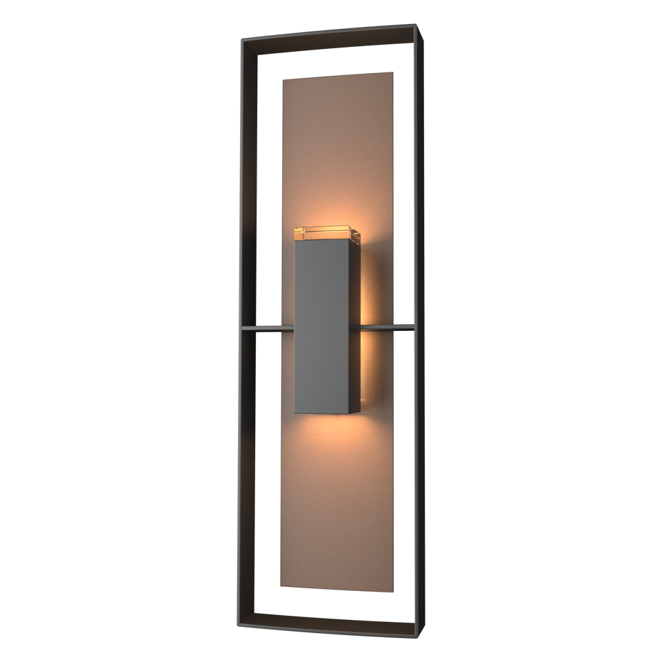 Hubbardton Forge 34 Inch Shadow Box Tall Outdoor Sconce with Dimmable Feature and UL Wet Rating